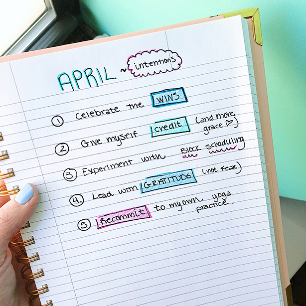 monthly intentions