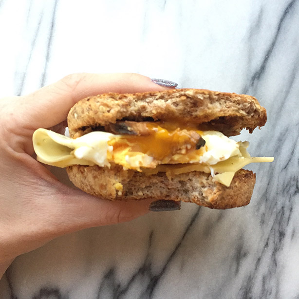 facon egg and vegan cheese